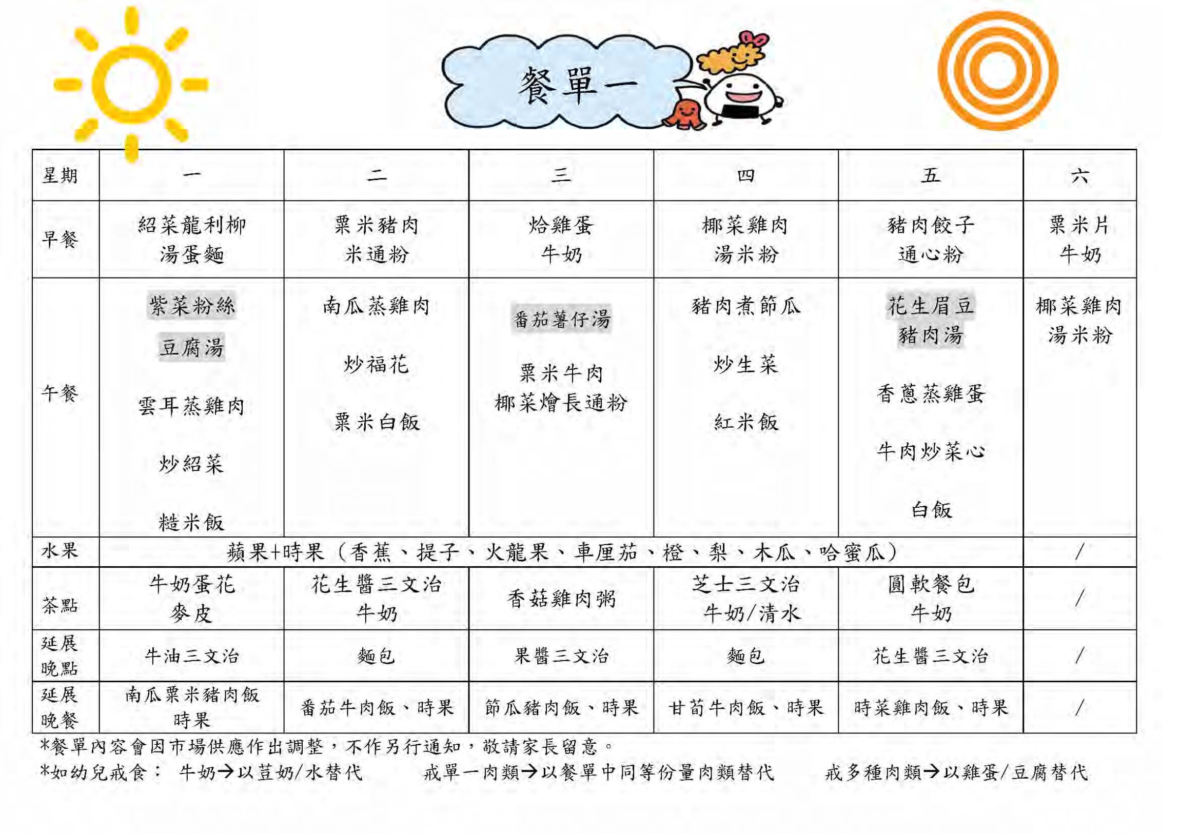 本頁圖片/檔案 - 餐單一