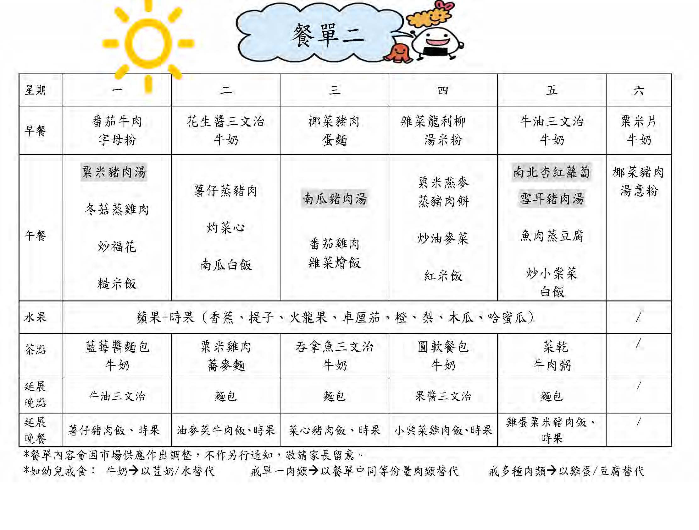 本頁圖片/檔案 - 餐單二